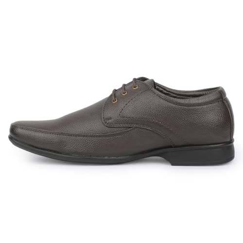 Image of Liberty Fortune H202-01 Black & Brown Formal Lacing Derby Shoes for Men with PVC Sole
