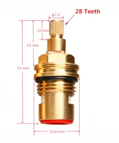 Tap Valves Cartridge Kitchen Bath Quarter Turn 1/2 Inch SP3561 28 Splines 53mm Brass