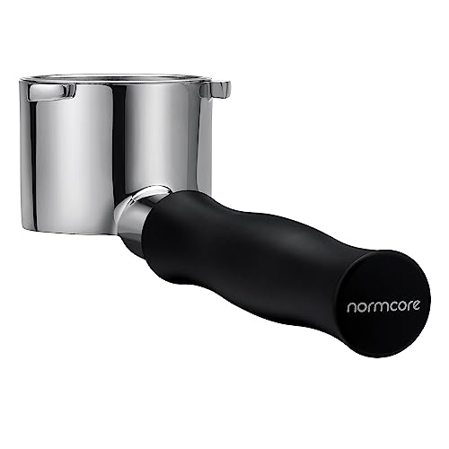 Normcore 51mm Bottomless Portafilter Fits DeLonghi La Specialista Espresso Machine - Bottomless Naked Portafilter - Anodized Aluminum Handle - Filter Basket Included, Black