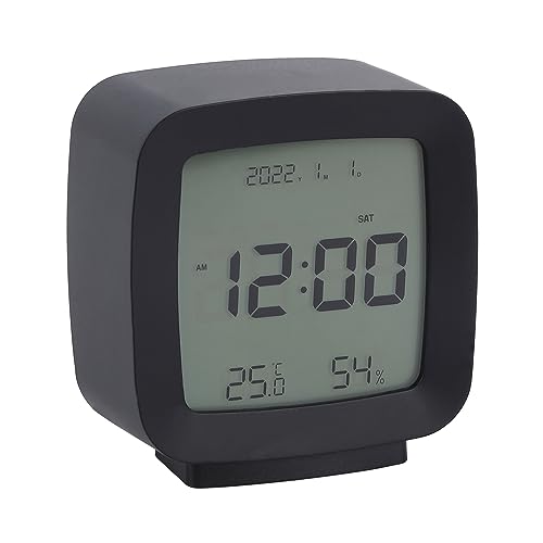TSLBW Reloj Despertador LED Pantalla Reloj Alarma con Temperatura Reloj de Cabecera Función Snooze Despertador Digital con Retroiluminación LCD 12/24 Horas para Hogar Oficina Viajes (Negro)