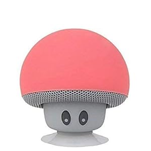 Hipipooo Mini Mushroom draagbare draadloze Bluetooth V2.1-luidspreker en houder met zuignap compatibel met iPad, iPhone, Android-mobiele telefoon, tablet PC (rood)