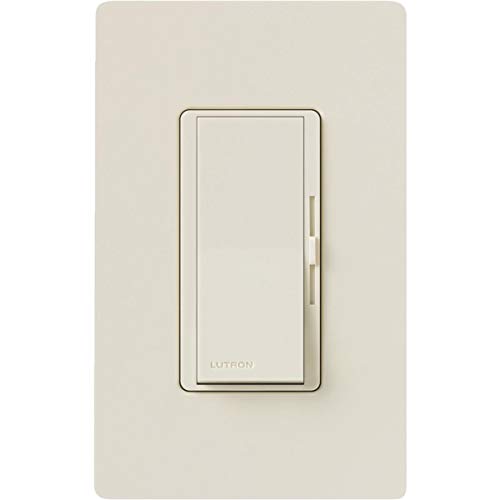 Lutron Diva LED+ Dimmer for Dimmable LED, Halogen and Incandescent Bulbs with Wallplate | 150W/Single-Pole or 3-Way | DVWCL-153PH-LA | Light Almond
