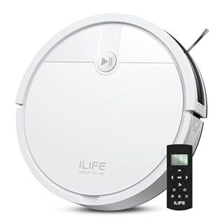 ILIFE V2 Robot Vacuum Cleaner, Tangle-Free Suction, 120 Mins Runtime, Slim, Self-Charging Robotic Vacuum Cleaner, Ideal for Pet Hair and Hard Floors