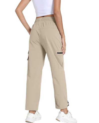 Image of Women's Joggers with Pockets, Hiking Cargo Water Resistant Lightweight Pants for Women Workout Athletic Travel Camping