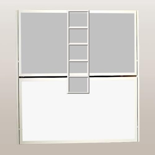 Monarka Litera abatible Horizontal, Edición Modelo Klipp.Estilo Moderno metálica y Funcional, (90x190 cm, Frente Superior Gris. Frente Inferior Blanco)