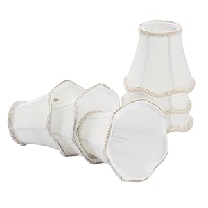 Fuloon Weiße Stoff Lampenschirme, 2er Set E14/E27