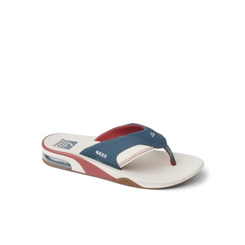 REEF Kids' Fanning Flip Flop, Arch Support, Durable Outsole, Water Friendly, Varsity, 32