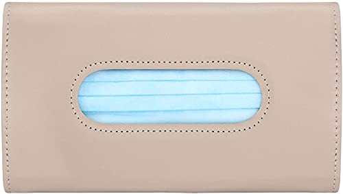 Detachi Car Tissue Holder, Car Mask Holder, Premium Car Mask Dispenser, Sun Visor Napkin Holder, Car Visor Tissue Holder, Tissue Holder for Car, Face Mask Holder for Car (20 Pcs Face Mask) (Beige)