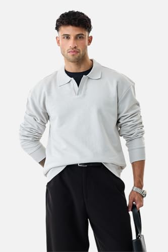Image of SNITCH Men's Sweatshirt | Regular Fit Crew Neck Full Sleeve Pullover | Minimalist Solid Pattern Breathable 100% Cotton Fabric for Casual Wear & Loungewear