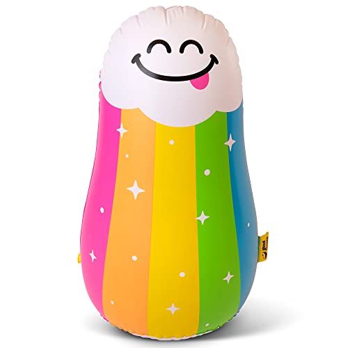 Good Banana: Rainbow - Wiggle Wobble Splashy Sprinkler - Kids Inflatable Outdoor Water Toy. Yard and Lawn Punching Interactive Sprinker, Ages 3+, Approx 39'' Tall, Multicolor