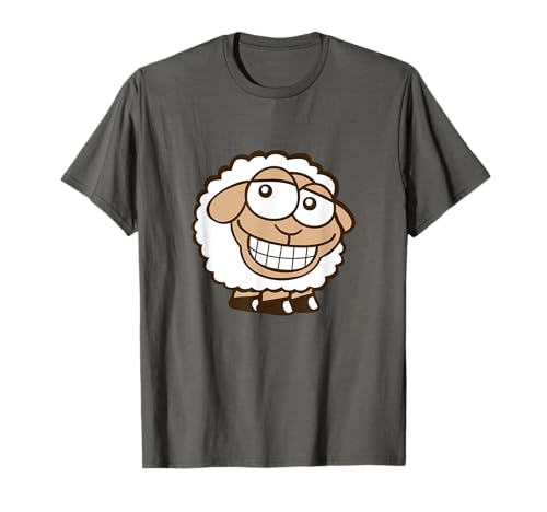 Sonrisa de oveja se ve estúpida sonrisa descarada feliz divertido divertido cómic Camiseta