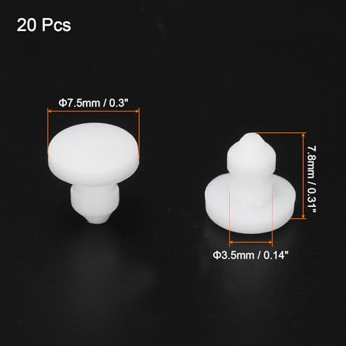 Image of MECCANIXITY Silicone Snap in Locking Hole Plugs Rubber Panel Seal Cover Flush Type Panel Round for Kitchen Rubber Bulkheads Waterproof Sealing Plugs 3.5mm /0.14 Inch Diameter White,Pack of 20