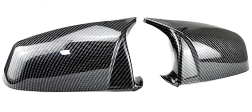 �Ԃ̃T�C�h�~���[ �ɓK������ 5 6 7�V���[�Y E60 E61 E63 E64 F06 F07 F10 F11 F13 F01-F04�p �J�[�{���t�@�C�o�[�p�^�[�� �u���b�N�T�C�h�E�B���O�~���[�J�o�[�L���b�v �T�C�h�~���[�J�o�[(Carbon Fiber