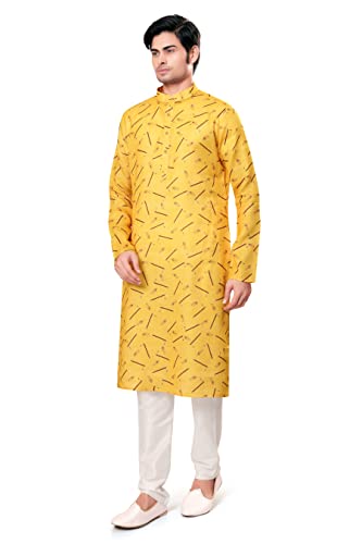 Tathastu Mens Cotton Shades of Yellow For festivals and Haldi