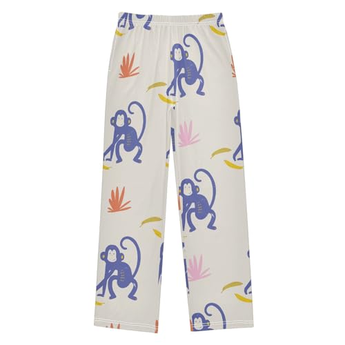 Funny Monkey Boys Pants Boys Athletic Pants Long Pant for Boy with Pockets Wide-Leg Size 6-14Y