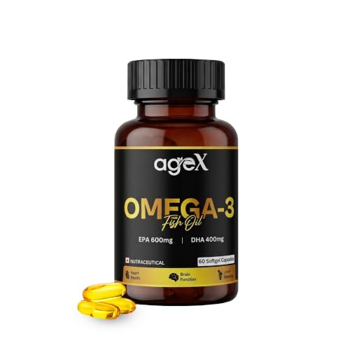 Image of Omega 3 Fish Oil Capsules | 600mg EPA + 400mg DHA | High Absorption Triglyceride Form | No Fishy Burps | Mercury-Free Salmon Oil | 60 Softgels (Pack of 1)
