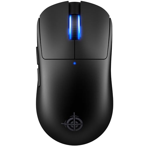 ATTACK SHARK X MAGIC-REFINER G6 Mouse da gioco wireless, leggero da 72 g, 24000 DPI, frequenza di polling di 1000 Hz, wireless BT/2.4G/cablato, RGB, 750 mAh, con grip tape per PC/Mac - Nero
