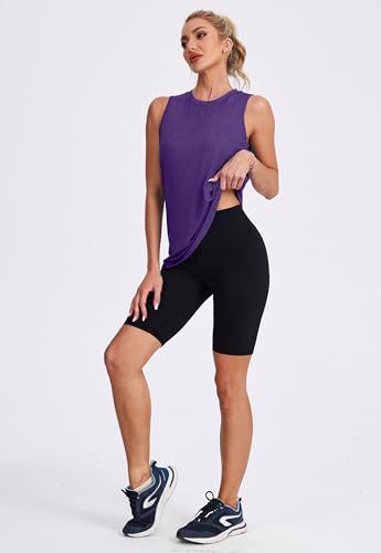 Image of Womens Workout Tank Tops Lightweight Sleeveless Shirts for Women Loose Fit Tops for Athletic Running Tennis Yoga
