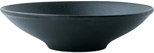 ERoomQ Pasta Bowls Ceramic Large Soup Ramen Bowl Creative Fruit Salad Pasta Sushi Dish Bowls Retro Serving Cooking Bowl 8 Inches Black Salad Bowls,