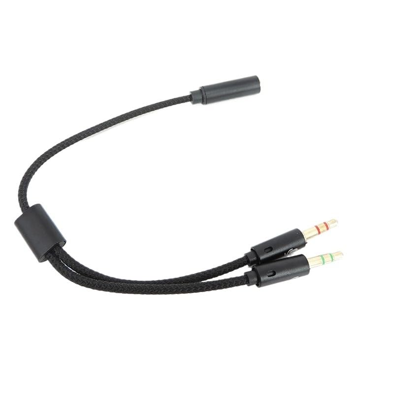 Divisor de auriculares para computadora de 3,5 mm macho hembra a 2 micrófonos dobles de 3,5 mm macho hembra, micrófono AUX Audio Y divisor de auriculares (n.º 3)