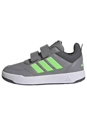 adidas Unisex niños TENSAUR Sport 3.0 Hook and Loop Shoes Kids, Grey Three/Lime Burst/Grey Five, 32 EU