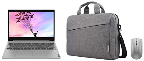 Image of Lenovo IdeaPad Slim 3 10th Gen Intel Core i3 15.6 inch FHD Thin & Light Laptop (8GB /256GB SSD /UHD Graphics /Windows 11 /Platinum Grey /1.7Kg), 81WB018EIN & 600 Mouse & Casual Laptop Briefcase T210 Grey