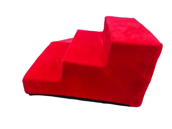 Dog/Cat Stairs/Polythene Foam Ladder 3 Steps Ramp/Ladder Red Color Dog Stairs to get on High Bed for Cat and Pet Steps at Home or Portable (Red Colour) (B0CTQ4HYJ6) Amazon Price History, Amazon Price Tracker
