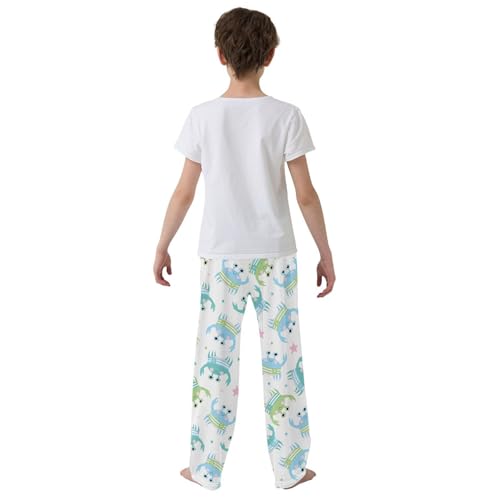 ZZXXB Crab and Star Boys Long Pants Soft Trousers Elastic Waist Kids Lounge Bottoms with Pockets S-XL3