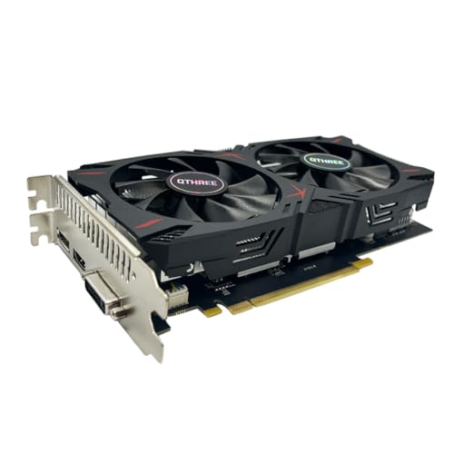 QTHREE Tarjeta gráfica GTX 960 4 GB GDDR5, 128 bits, HDMI DVI DP, tarjeta gráfica de sobremesa para PC, PC GPU, PCI Express x16, DirectX 12, 6 pines conector de alimentación adicional