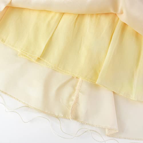 Uhnice Sequin Sleeveless Tulle Mesh Flower Girl Party Dress (8, Beige) #TOP6