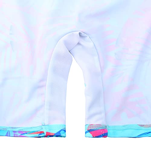 Image of TFJH E 1PCS Girls Short Sleeve Swimsuits UV 50+ Bathing Suits Sunsuits Zipper 2-14Y