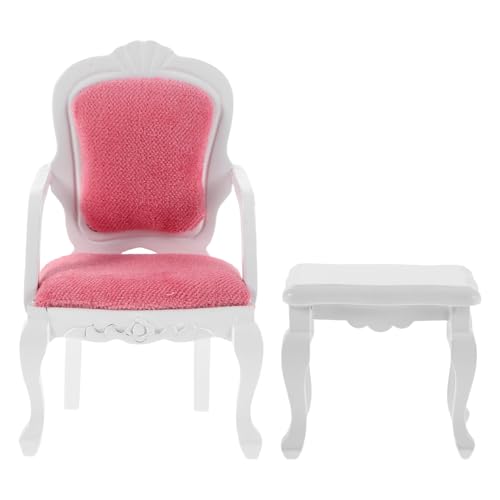 SWOOMEY Ensemble Miniature de bistrot (2 pièces) Table et Chaise victoriennes pour Salon de Maison de poupée - Mini Fauteuil et Table pour Une Salle de Jeux Imaginative