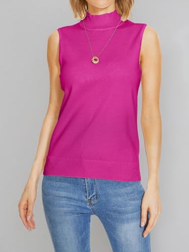 Image of INKOFF Sleeveless Mock Neck Turtleneck Knit Tops Women Dressy Casual Sweater Vest Business Work Tank