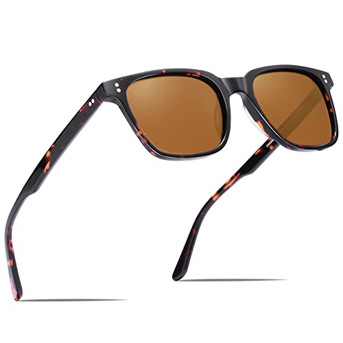 CARFIA Tortoise Polarized Sunglasses with Brown Lenses