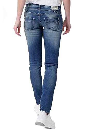 Herrlicher Damen Piper Slim Organic Denim Jeans, Blue sea L32, W27/L32