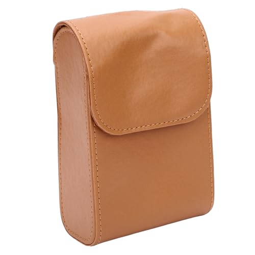 Keenso Estuche para Telémetro de Cuero PU, Cierre Magnético, Bolsa Protectora, Almacenamiento Compacto para Telémetro para Accesorios de Golf (Marron Oscuro)