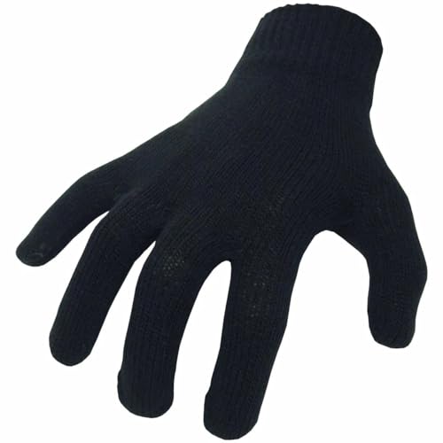 Bike It Guantes Interiores de algodón Negro con puño elástico