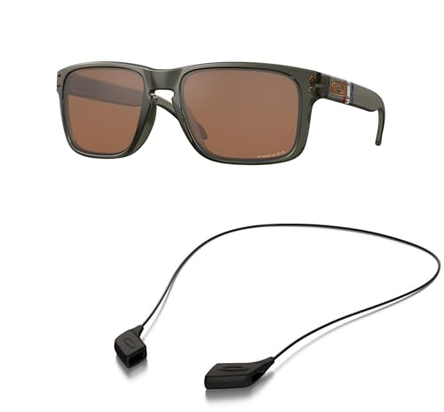 Oakley OO9102 Sunglasses Bundle: OO 9102 HOLBROOK 9102G6 Matte Olive Ink and Medium Black leash Accessory kit2