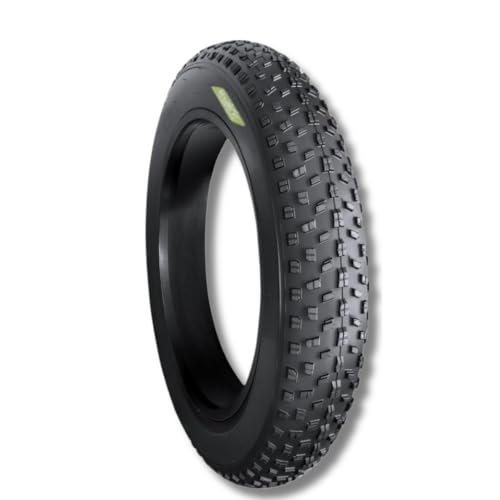 ECOVELO Neumático de Bicicleta 20 X 4.0 pulgadas Negro Tachuelas Clincher Goma E-Bike