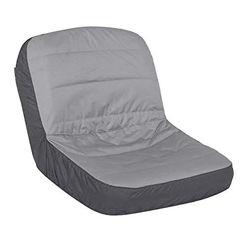 Greatideal Funda para Asiento de cortacésped, Duradera 600D poliéster Oxford Impermeable Funda para Asiento de Tractor, Viene con Bolsa de Almacenamiento Grande, Gris, 35x40x50cm