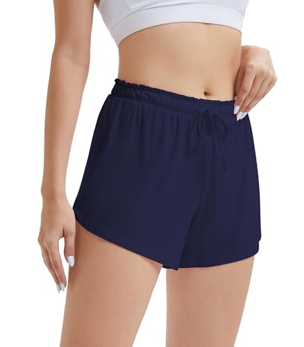 WiWi Bamboo Visose Pajama Shorts for Women Soft Sleep Bottoms Plus Size Lounge Boxers Pj Sleepwear Bottom S-4X4