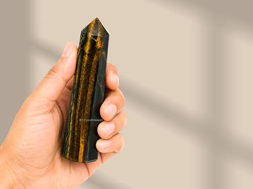 Image of Crystal Heaven Certified Multi Tiger Eye Crystal Tower Obelisk Point for Chakra, Healing and Balancing - AAA Grade Original Certified Gemstone Agate for Reiki Meditation Yoga Spiritual (2-3 Inches)