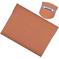 Carpeta de Piel Sintética A4 Bolsas de Documentos de Cuero PU Carpeta Sobre Portafolios A4 Bolsillos Documentos Organizador Porta Archivo de Cartera para Escuela,Trabajo,Oficina y Hogar (MARRÓN)