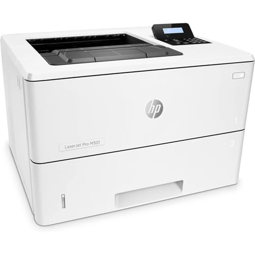 HP LaserJet Pro M501dn Printer 550 Sheet Paper Tray Black White LCD Display Backlit Text Automatic Duplex Print 45 ppm Up to 1200 x 1200 DPI (Renewed)
