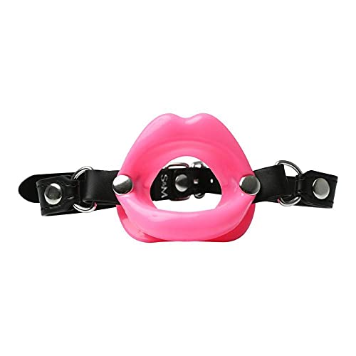 Sex & Mischief Silicone Lips Open Mouth Gag, Pink