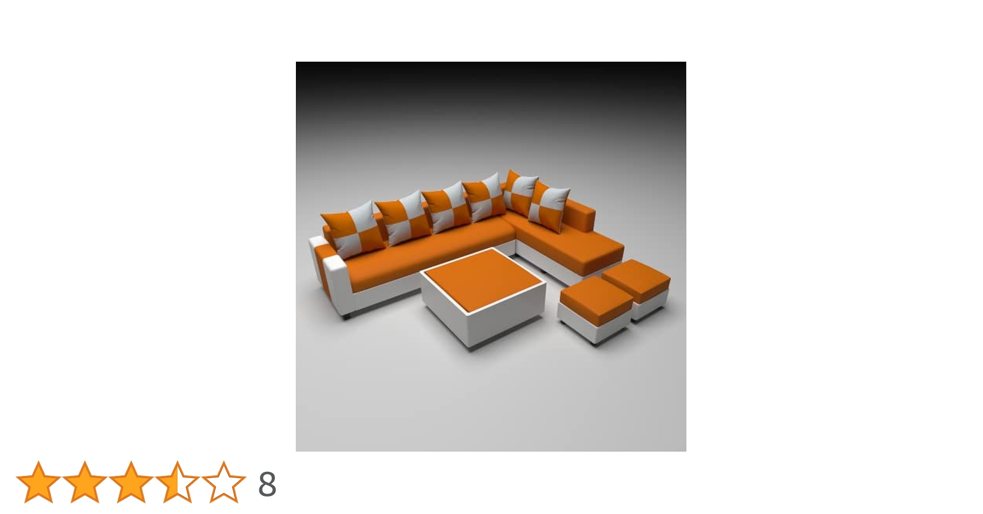 VINTAGE FURNITURE 8 Seater Fabric L Shape Sofa Set with 1