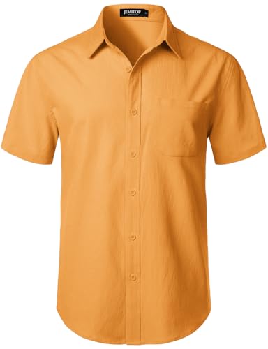 Image of JEMITOP Mens Stretch Wrinkle Free Texture Shirts