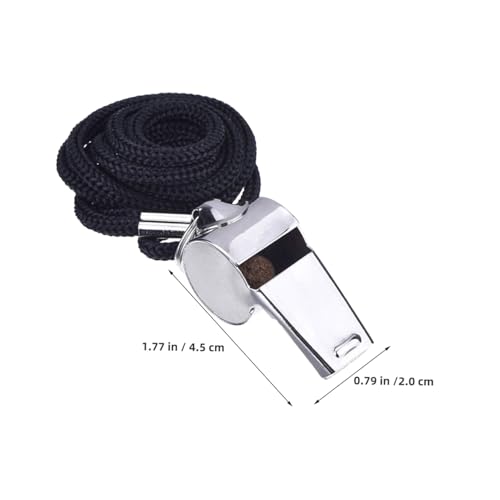 Set 6 silbatos de acero inoxidable para árbitro con cordón negro miniatura 2