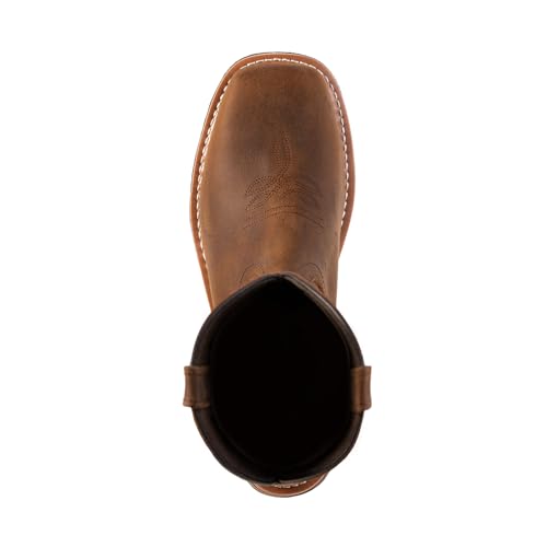 Men's 11" Square Toe Leather Western Cowboy Ranch Work Boots, Durable Georgia Boots for Farm, Rodeo & Outdoor Riding G88283