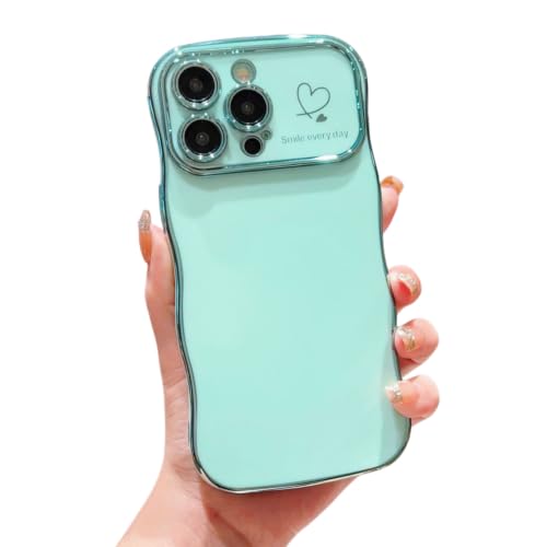 Coque iPhone 12 ProMax motif cœur : l'accessoire mode cyan clair parfait pour vos sorties